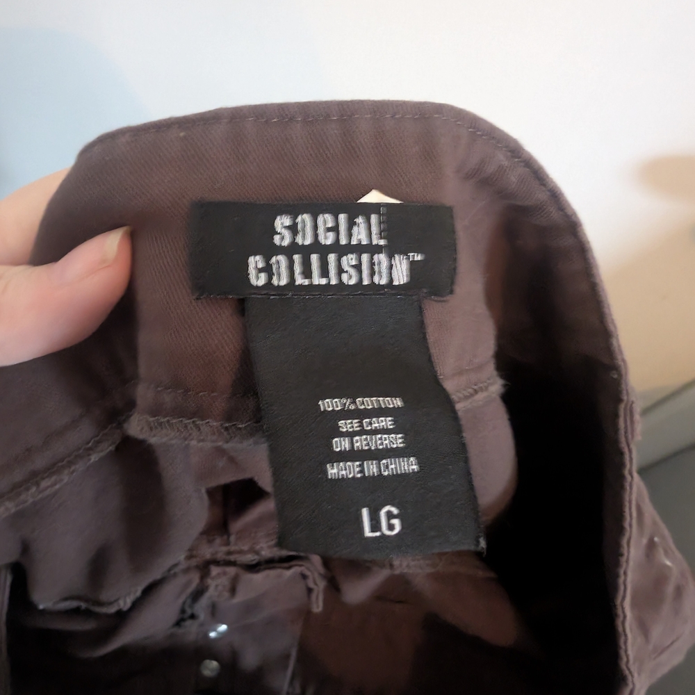 Social Collision Brown Shirt
